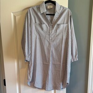 ANDREE BY UNIT Black and White Striped Mini Dress